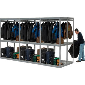 Global Industrial 796550 Global Industrial™ Boltless Luggage Garment Triple Combo Rack - 144"W x 48"D x 84"H image.