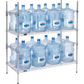 Global Industrial 797087 5 Gallon Water Bottle Storage Rack, 16 Bottle Capacity image.