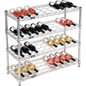 Nexel® Wine Bottle Rack - 36 Bottle 36""W x 14""D x 34""H Chrome
