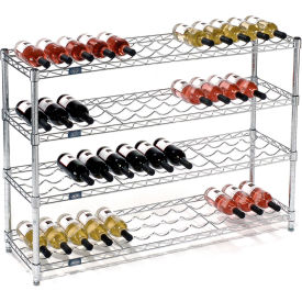 Nexel® Wine Bottle Rack - 52 Bottle 48""W x 14""D x 34""H Chrome