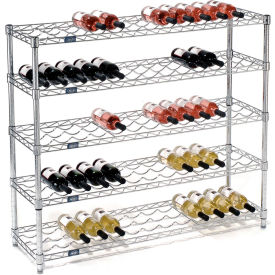 Nexel® Wine Bottle Rack - 65 Bottle 48""W x 14""D x 42""H Chrome