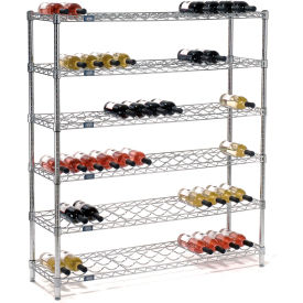 Nexel® Wine Bottle Rack - 78 Bottle 48""W x 14""D x 54""H Chrome