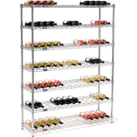 Nexel® Wine Bottle Rack - 91 Bottle 48""W x 14""D x 63""H Chrome