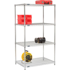 Nexel® 4 Shelf Chrome Wire Shelving-In-A-Box 36""W x 18""D x 74""H