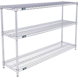 Global Industrial 798800 Nexel® 3 Shelf, Chrome Wire Shelving Unit, Starter, 54"W x 14"D x 34"H image.