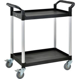 Global Industrial 800269 Global Industrial™ Service Cart w/2 Shelves, 440 lb. Capacity, 26"L x 17"W x 37"H, Black image.