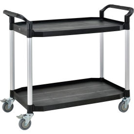 Global Industrial 800273 Global Industrial™ Service Cart w/2 Shelves, 440 lb. Capacity, 36"L x 20"W x 37"H, Black image.