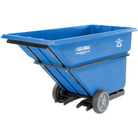 Global Industrial 800287BL Global Industrial™ Forkliftable Extra HD Plastic Recycling Tilt Truck, 1 Cu. Yd. Cap image.