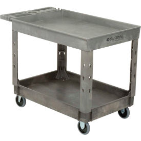 Global Industrial 800297 Global Industrial™ Tray Top Utility Cart w/2 Shelves, 44"L x 25-1/2"W x 32-1/2"H, Gray image.