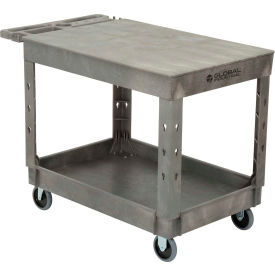 Global Industrial 800298 Global Industrial™ Flat Top Utility Cart w/2 Shelves, 44"L x 25-1/2"W x 32-1/2"H, Gray image.