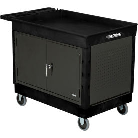 Global Industrial 800339 Global Industrial™ Utility Cart w/2 Tray Shelves, 500 lb. Capacity, 44"L x 25-1/2"W x 32-1/2"H image.
