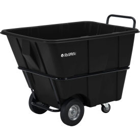 Global Industrial 800352HD Global Industrial™ Heavy Duty Plastic Tilt Truck, 1/2 Cu. Yd. Cap, 1400 Lbs. Cap, Black image.