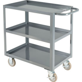 Global Industrial 800454 Global Industrial™ Steel Utility Cart w/3 Tray Shelves, 1200 lb. Capacity, 30"L x 18"W x 35"H image.