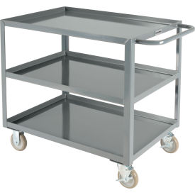 Global Industrial 800458 Global Industrial™ Steel Utility Cart w/3 Tray Shelves, 1200 lb. Capacity, 36"L x 24"W x 35"H image.