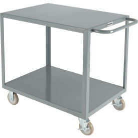 Global Industrial 800459 Global Industrial™ Steel Utility Cart w/ 2 Shelves, 1200 lb. Capacity, 36"L x 24"W x 35"H image.
