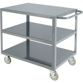Global Industrial 800456 Global Industrial™ Steel Utility Cart w/3 Shelves, 1200 lb. Capacity, 30"L x 18"W x 35"H image.
