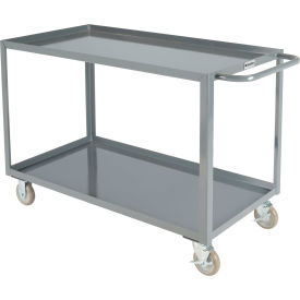 Global Industrial 800461 Global Industrial™ Steel Utility Cart w/2 Tray Shelves, 1200 lb. Capacity, 48"L x 24"W x 35"H image.