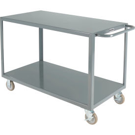 Global Industrial 800463 Global Industrial™ Steel Utility Cart w/2 Shelves, 1200 lb. Capacity, 48"L x 24"W x 35"H image.
