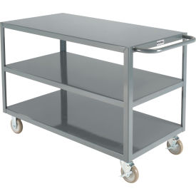 Global Industrial 800464 Global Industrial™ Steel Utility Cart w/3 Shelves, 1200 lb. Capacity, 48"L x 24"W x 35"H image.