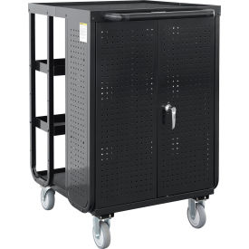 Global Industrial 800511 Global Industrial™ Steel Receiving Cart w/ 4 Shelves, 28"L x 31"W x 44"H, Black image.