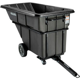 Global Industrial 800533BK Global Industrial™ Towable Plastic Tilt Truck, 1 Cu. Yd., 1250 Lbs. Cap., Black image.