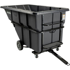 Global Industrial 800535BK Global Industrial™ Towable Plastic Tilt Truck, 1.5 Cu. Yd., 2000 Lbs. Cap., Black image.