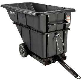 Global Industrial 800537BK Global Industrial™ Towable & Forkliftable Plastic Tilt Truck, 1 Cu. Yd., 2000 Lbs. Cap, Black image.