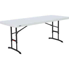LIFETIME HONG KONG LTD-XIAMEN 80565 Lifetime® Commercial Adjustable Height Folding Table, 30" x 72", Almond image.