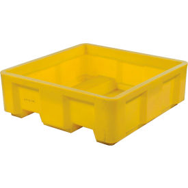 CR Daniels  Dandux 512165Y Dandux Forkliftable Single Wall Skid Bulk Container 512165Y - 36" x 20" x 17-1/2", Yellow image.