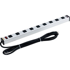 Global Industrial 812418 Global Industrial™ Surge Protected Power Strip, 9 Outlets, 15A, 450 Joules, 15 Cord image.