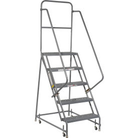 Tri Arc Mfg KDSR105162 Grip 16"W 5 Step Steel Rolling Ladder 10"D Top Step - KDSR105162 image.
