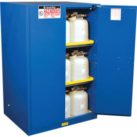 Justrite® Sure-Grip EX Safety Cabinet Self Close 90 Gal. Cap. 43"W x 34"D x 65"H Royal Blue