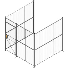 RapidWire™ 3-Sided Welded Wire Cage W/ 3' Hinged Door No Ceiling 8' 4"" x 8' 6"" x 8' 5-1/4""H