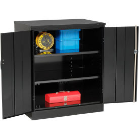 Tennsco Corp 1842-BLK Tennsco Counter Height Industrial Storage Cabinet 1842-BLK - 36x18x42 Black image.