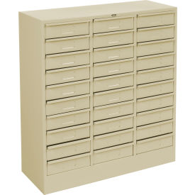 Tennsco Corp 2085-CPY Tennsco Drawer Cabinet 2085-CPY - 30 Drawer Letter Size, 30 5/8"W X 11-5/8"D X 33"H, Champagne Putty image.