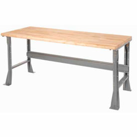 Global Industrial 183978 Global Industrial™ Workbench with Flared Leg, 60 x 30", Maple Butcher Block Safety Edge image.