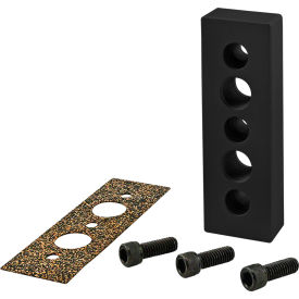 15 Series 1.5" x 4.5" End Mount Pressure Manifold Plate w/ 3/8" NPT, Black view 2