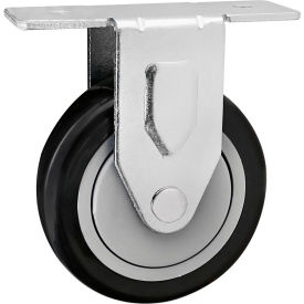 15 Series 30, 40, & 45 4" Rigid T-Slot Mount Caster, Poly Wheel, 350 lb Capacity, Black view 2