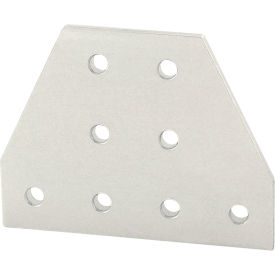 25 Series Aluminum 8 Hole Tee Flat Plate, Anodize Clear view 2
