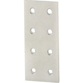 25 Series Aluminum 8 Hole Rectangular Flat Plate, Anodize Clear view 2
