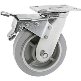 Fractional & Metric Series Heavy-Duty Flange Mount Swivel Caster w Brake, 6" view 2