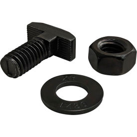 Bolt Assembly: 5/16-18 X .750" Drop-In T-Slot Stud With Washer And Hex Nut, Black Zinc view 2