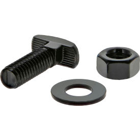 Bolt Assembly: 5/16-18 X 1.000" Drop-In T-Slot Stud With Washer And Hex Nut, Black Zinc view 2