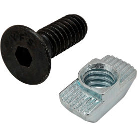 Bolt Assembly 1/4-20 x .750", FHSCS with Standard Drop-In T-Nut, Bright view 2