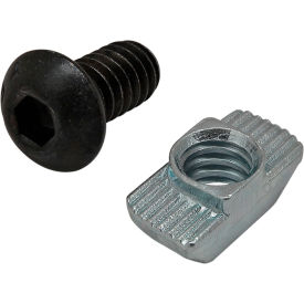 Bolt Assembly 1/4-20 x .500" with Standard Drop-In T-Nut, Bright view 2