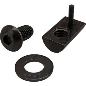 5/16-18 x .625 Button Head Socket Cap Screw w/Washer & Roll-In T-Nut, Black Zinc view 2