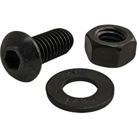 5/16-18 x .750 Button Head Socket Cap Screw w/Washer & Hex Nut, Black Zinc view 2