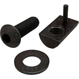5/16-18 x 1.000 Button Head Socket Cap Screw w/Washer & Roll-In T-Nut, Black Zinc view 2
