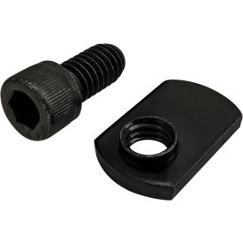 5/16-18 x .625 Socket Head Cap Screw & Slide-In Economy T-Nut, Black Zinc view 2