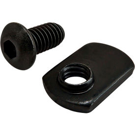 5/16-18 x .625 Button Head Socket Cap Screw & Slide-In Economy T-Nut, Black Zinc view 2